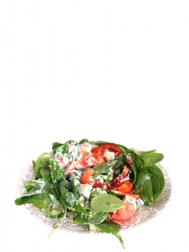 Blattsalate mit Frischkäsecreme (Salat mit Herz)