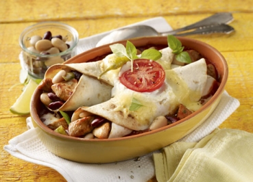 Überbackene Tacos mit Putenragout