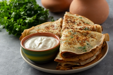 Crêpes mit Fenchel und Zitronensauce