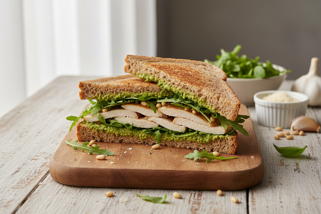 Hühnchen-Pesto-Sandwich